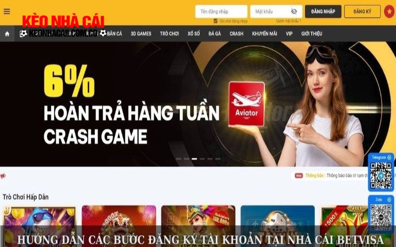 Hướng dẫn các bước đăng ký tài khoản tại nhà cái Betvisa